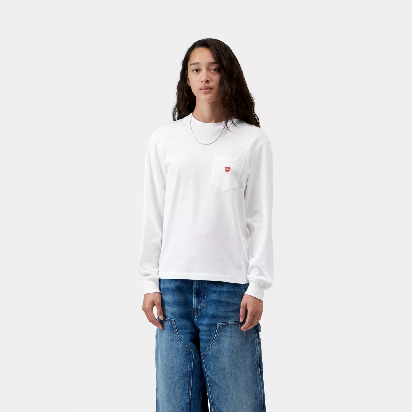 W' L/S Pocket Small Heart T-Shirt