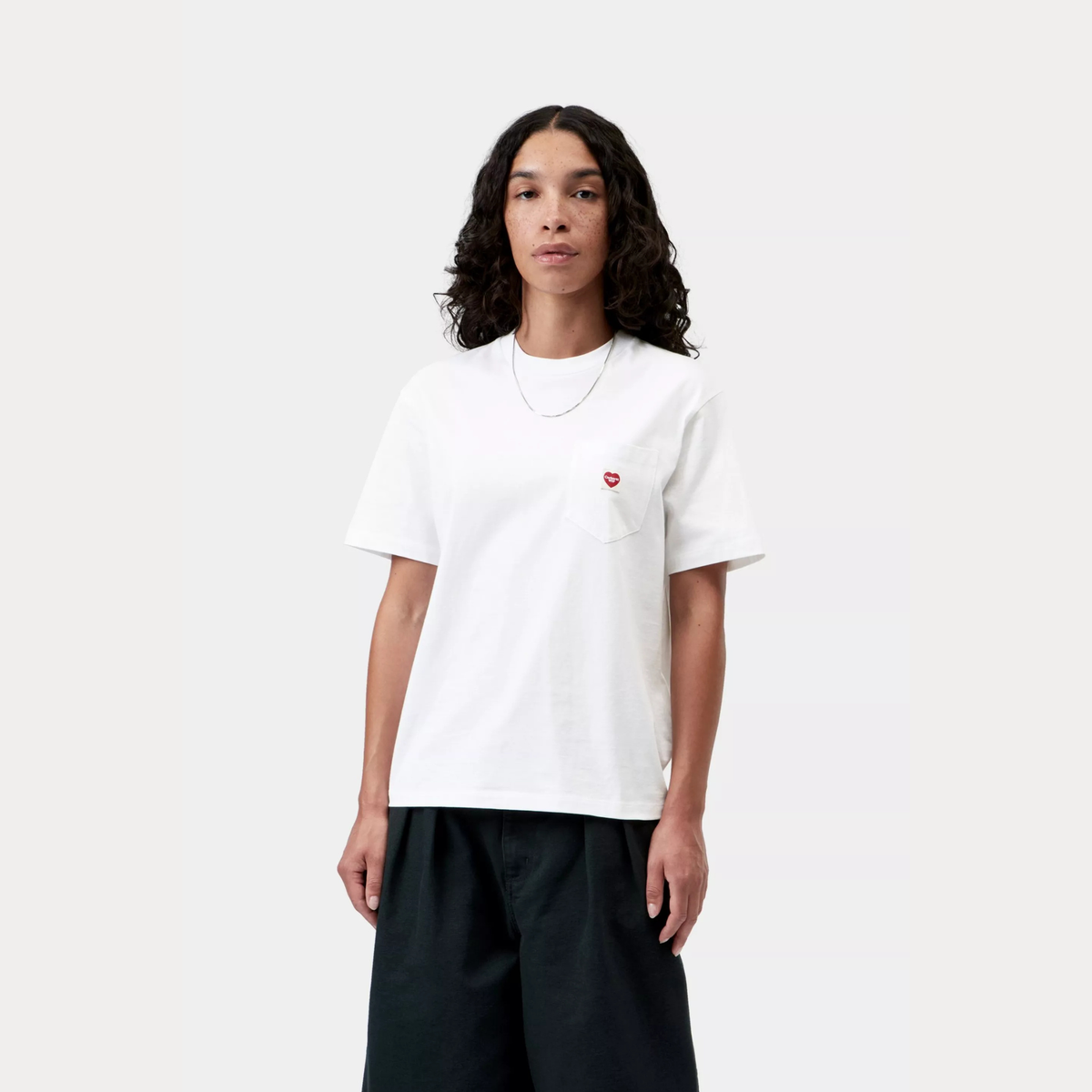 W' S/S Pocket Small Heart T-Shirt