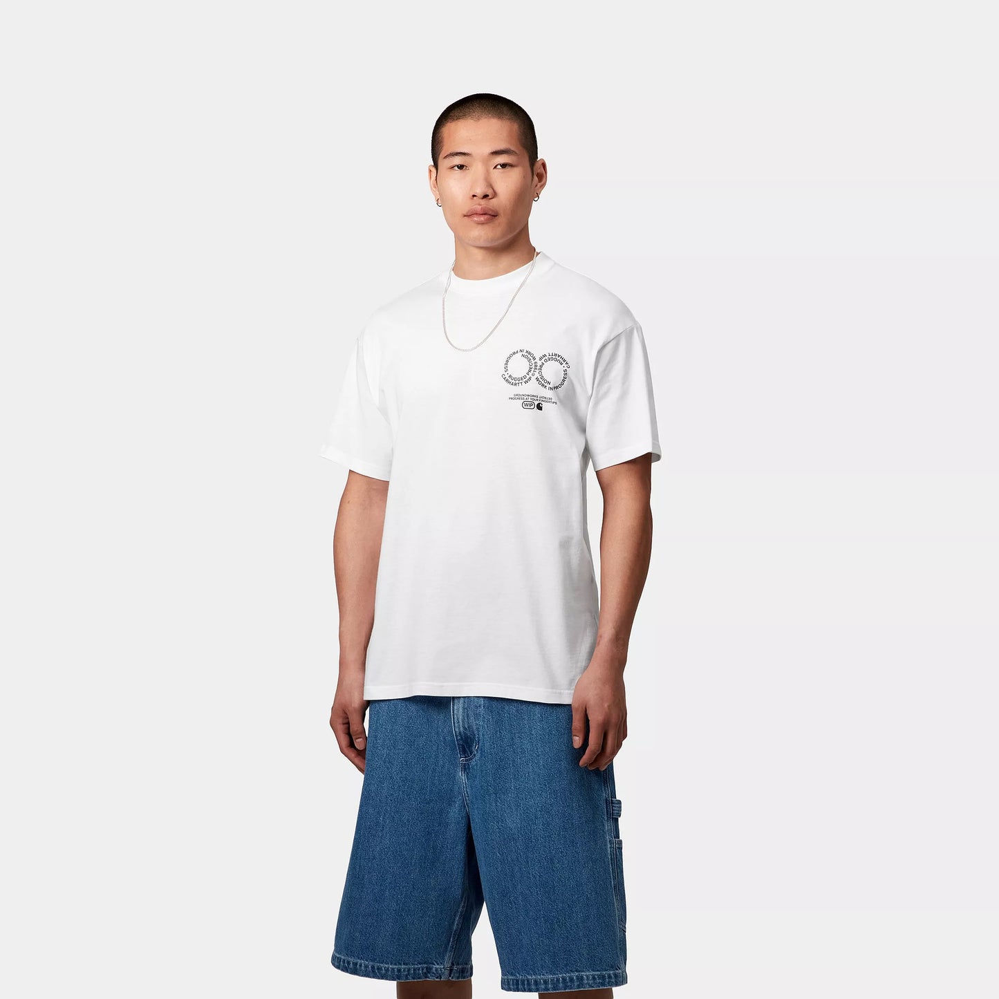【送料&関税込】Carhartt White Cotton S/s Rotation T-shirt Carhartt WIP S/S Rotation T-Shirt, Air Sky / White
